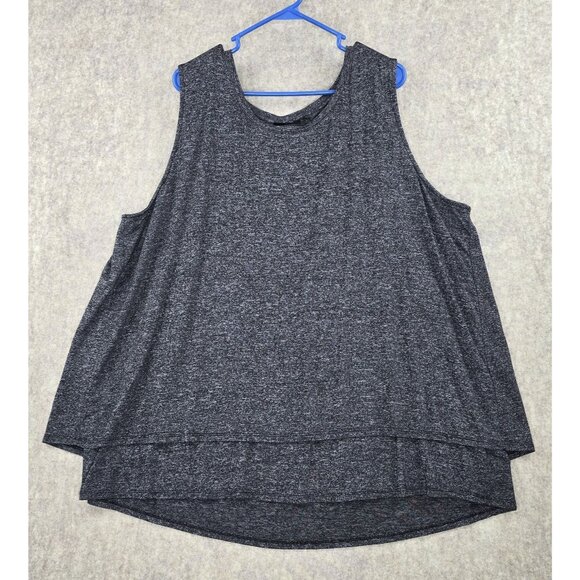 Apt. 9 Womens Sleeveless Tank Top Black Heather Size 3X Rayon Blend Relaxed Fit - Picture 1 of 9
